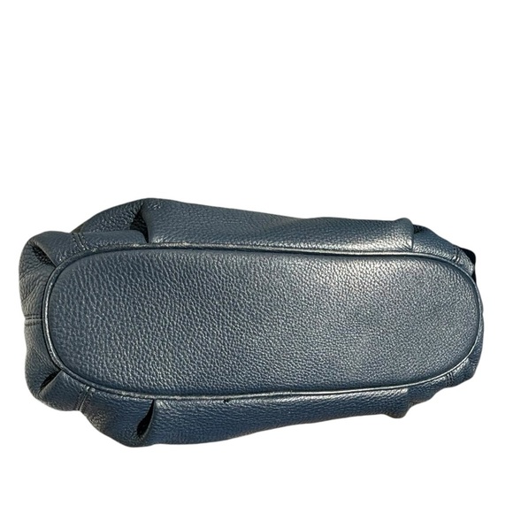 Michael Kors Navy Blue Leather Drawstring Ring Handles Satchel Shoulder Bag-Navy - Picture 7 of 15